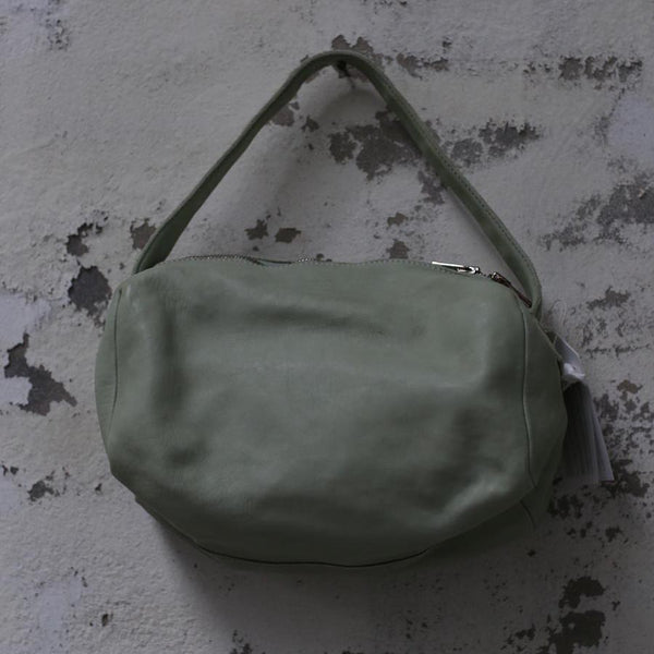 Guidi soft horse leather cube shoulder bag JAN3 series Italy handmade GD-JAN3-QIANLV light green